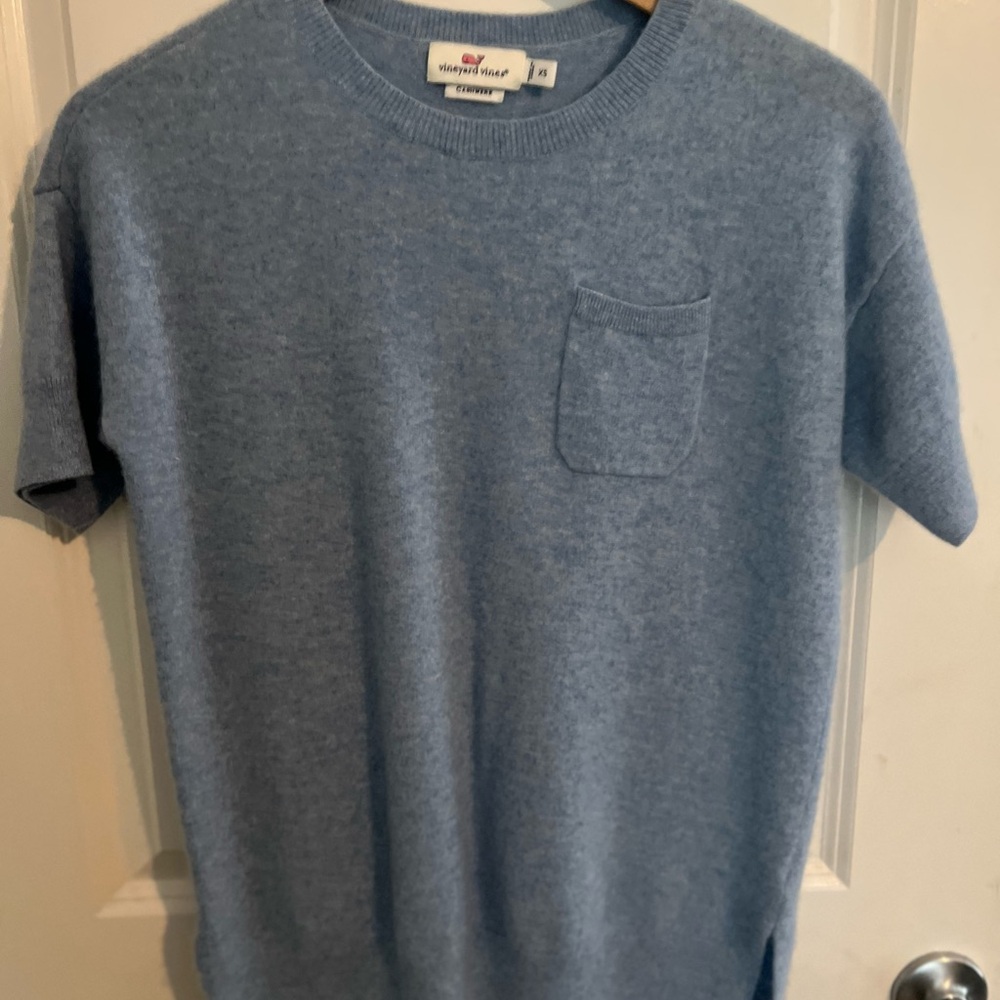 Vineyard Vines Blue Short Sleeve Sweater